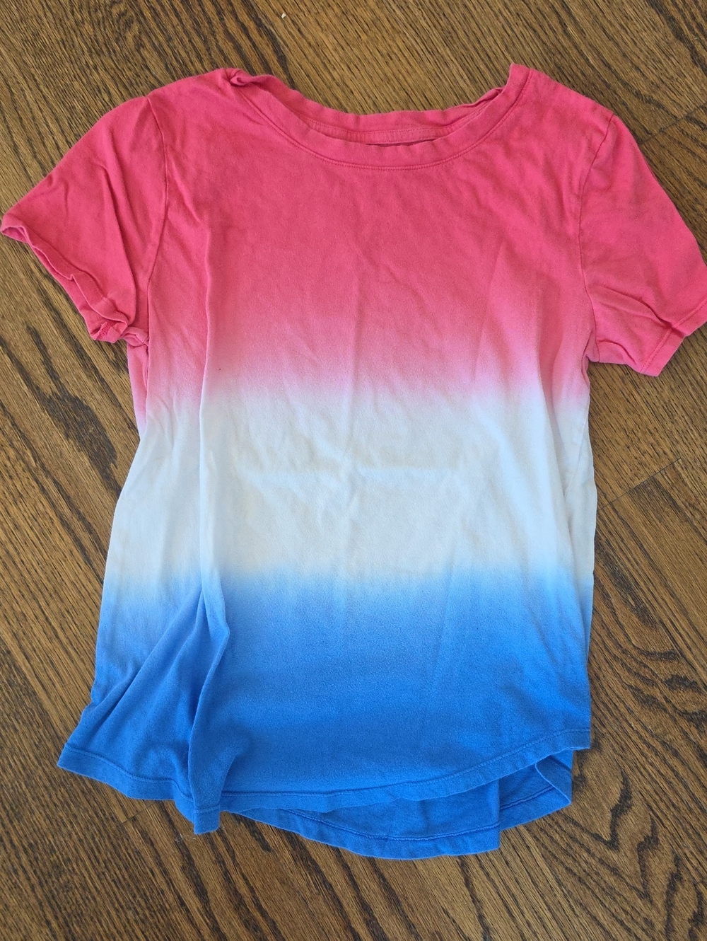Old Navy Girls Pink White Blue Ombre Short Sleeve Tee